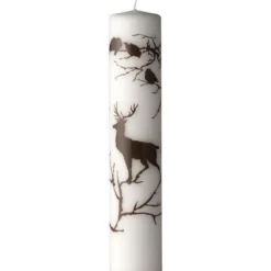 Alveskog kubbelys 25 cm hvit/brun