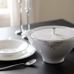 Angelina Platinum lokk til terrin 23 cm hvit