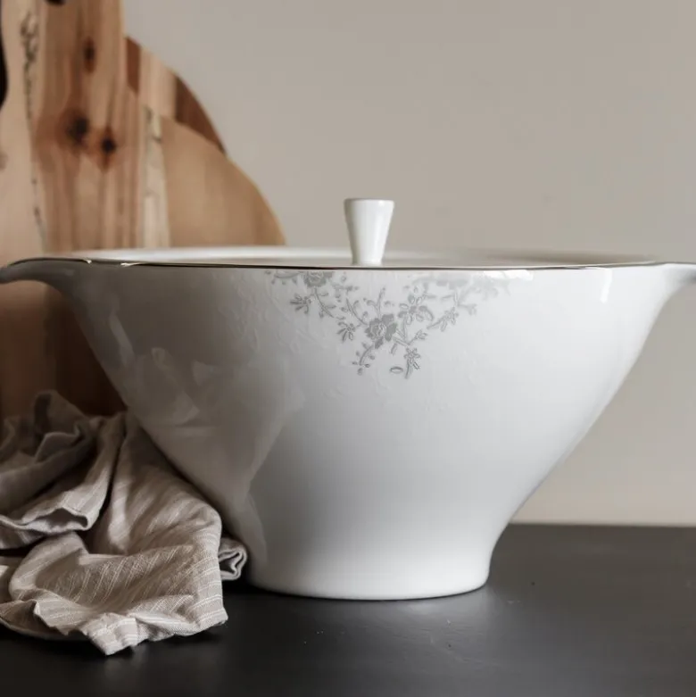 Angelina Platinum lokk til terrin 23 cm hvit