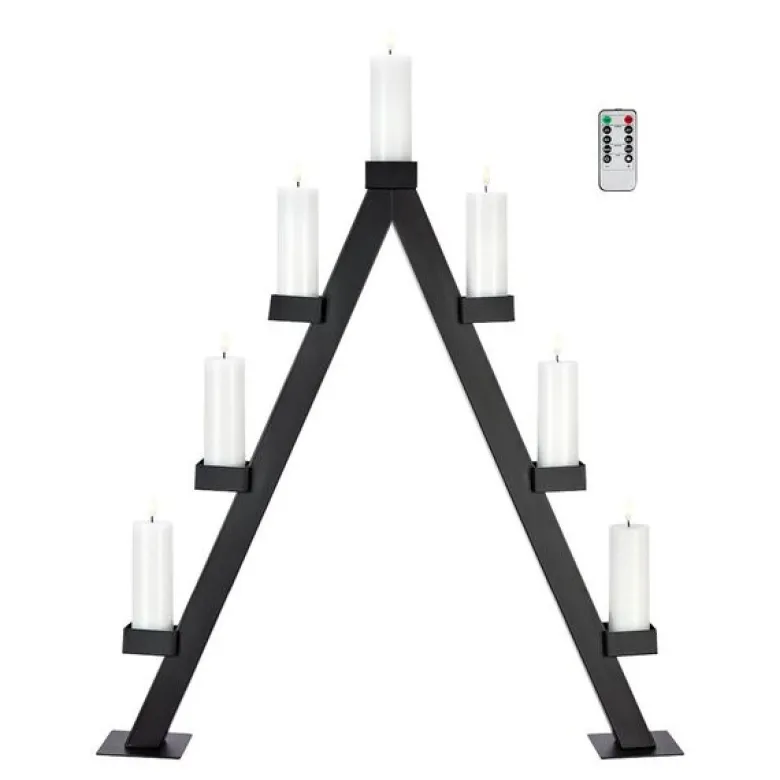 Arbor Lysestake 7 lys 85 cm svart