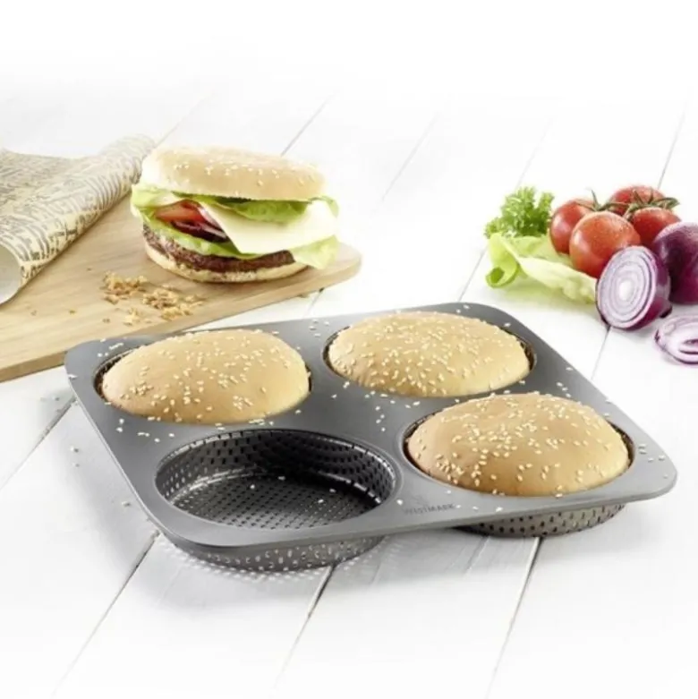 Bakeform burgerbrød store 4 stk