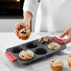Bakeform for muffins 6 hull 36x18 cm keramisk non-stick