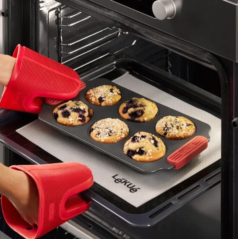 Bakeform for muffins 6 hull 36x18 cm keramisk non-stick