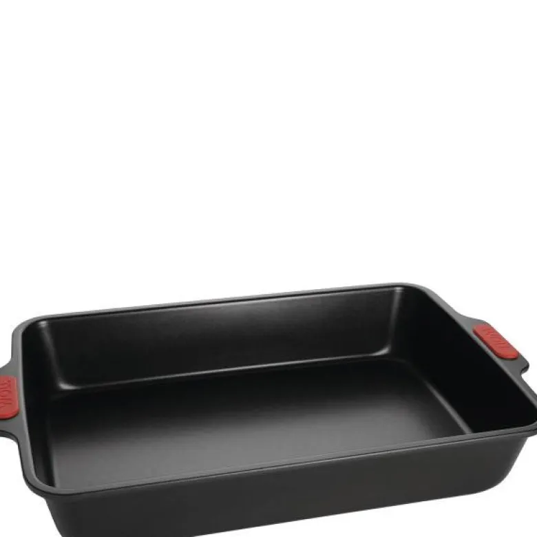 Bake It langpanne 38 x 25 cm svart/rød