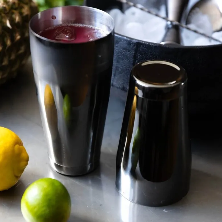 Bar cocktailsett 4 deler gun metal black