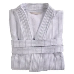 Bath Collection badekåpe S/M powder blue stripes