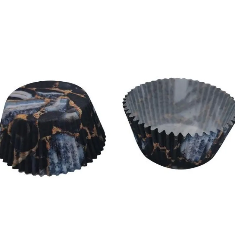 bAYk muffinsform 7 cm 50 stk svart/gull