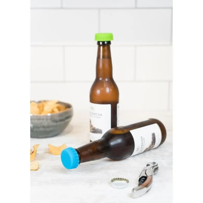 Beer stopper silikon 2 stk svart/grønn