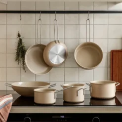 Beige Line grytesett 3 deler 1,8/2,5/3,8L keramisk