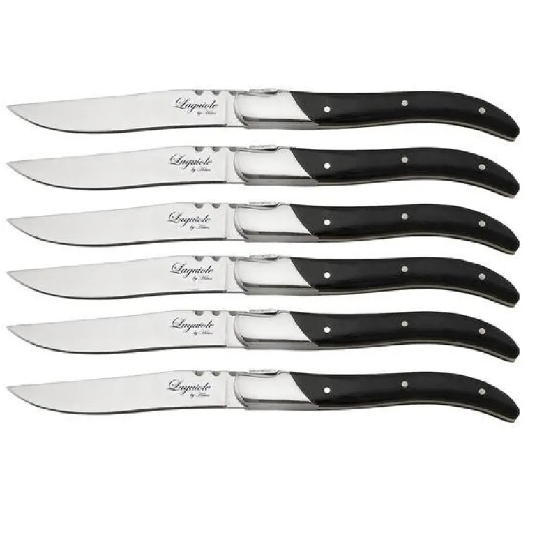 Biffkniv 6 deler svart tre