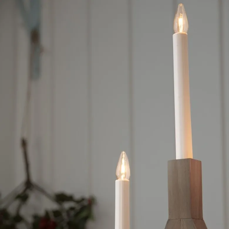 Bjurfors 5-armet adventsstake 76,5 cm beiset brun