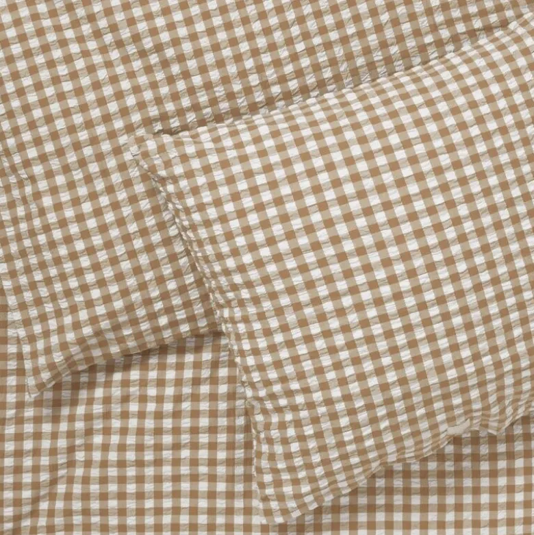 Bæk&Bølge krepp sengesett 220x220 cm karamell/offwhite