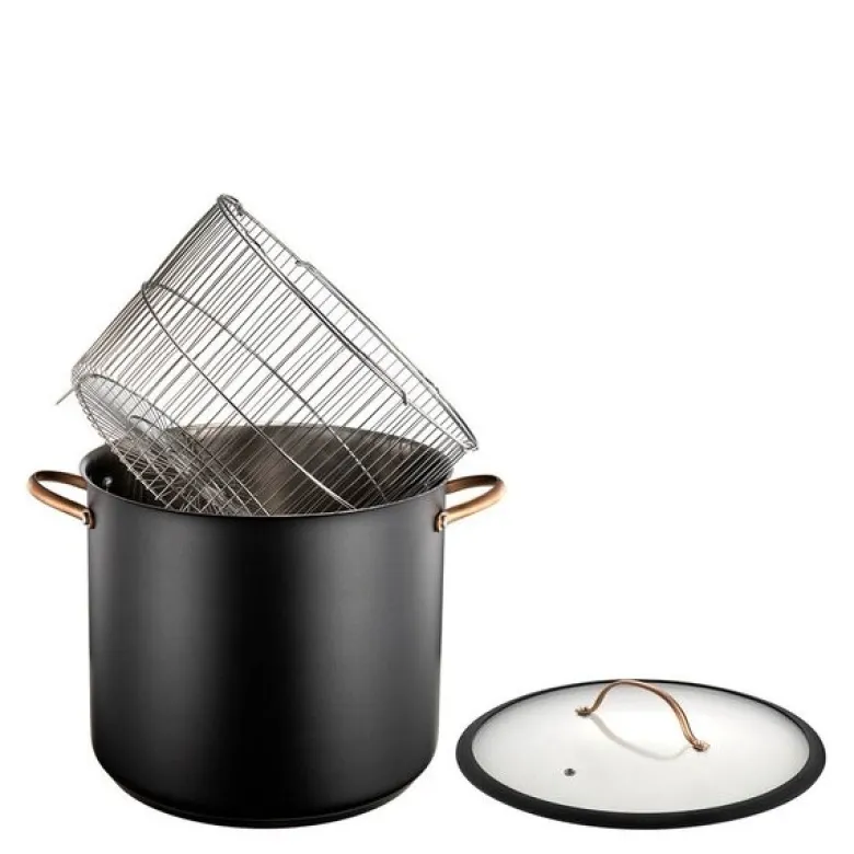 Black Copper gryte m/dampkurv 18L svart/kobber