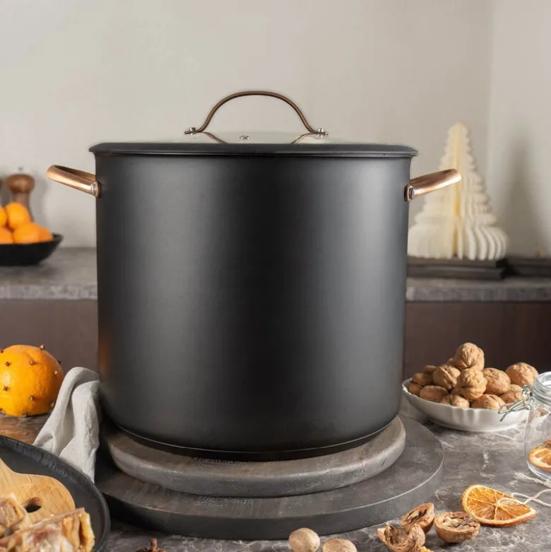 Black Copper gryte m/dampkurv 18L svart/kobber