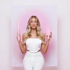 Bølgetangsett style wand 6 deler rosa