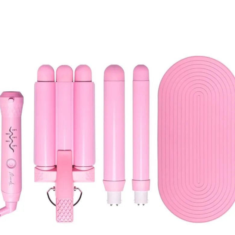 Bølgetangsett style wand 6 deler rosa