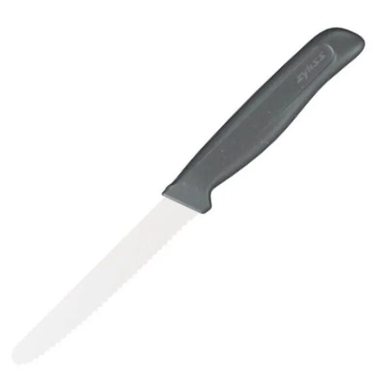 Bølget tomatkniv 11 cm grå