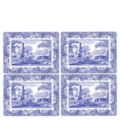 Blue Italian bordbrikke 4 stk blå/hvit