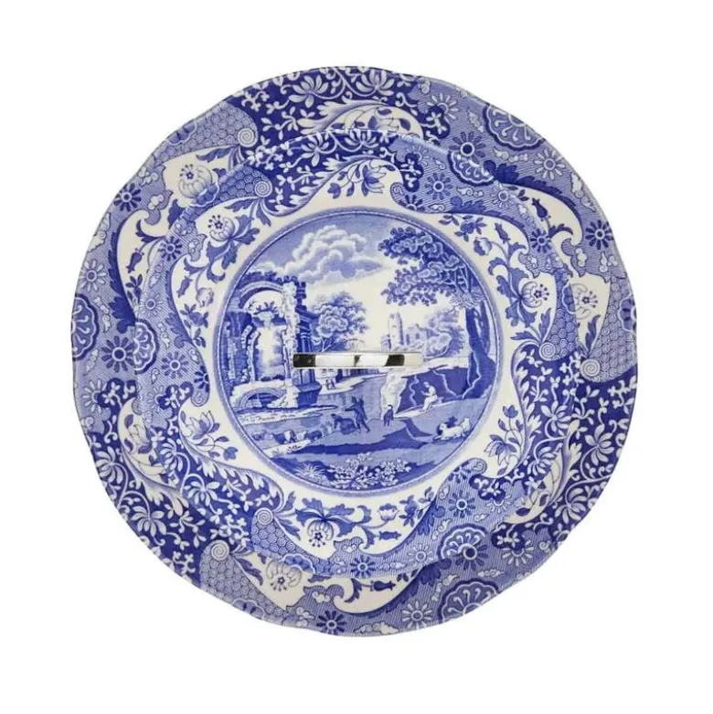 Blue Italian 2-etasjes kakefat 27 cm blå/hvit