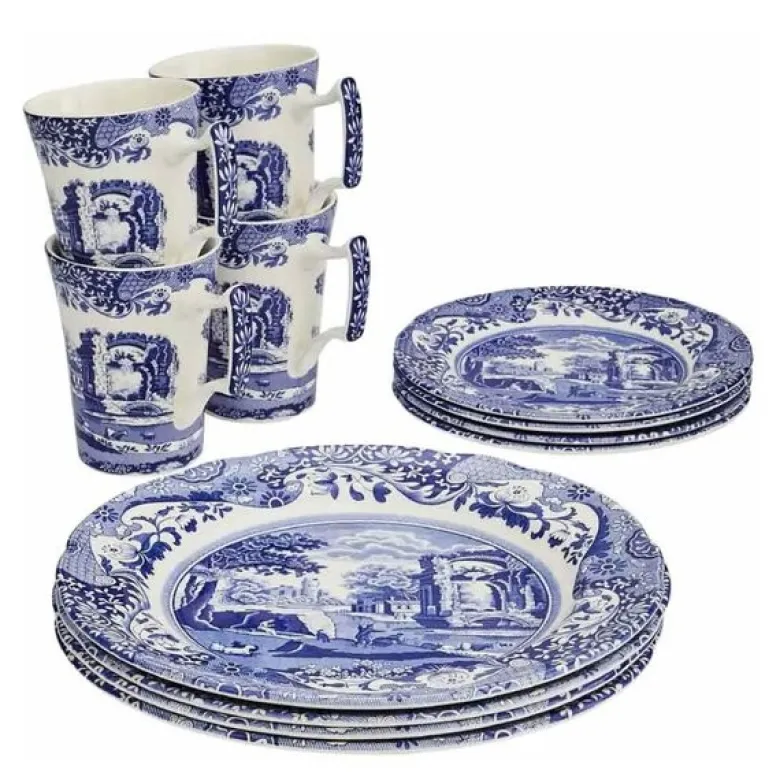 Blue Italian startsett 12 deler blå/hvit