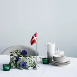 Bordflagg dansk H35 cm sølv