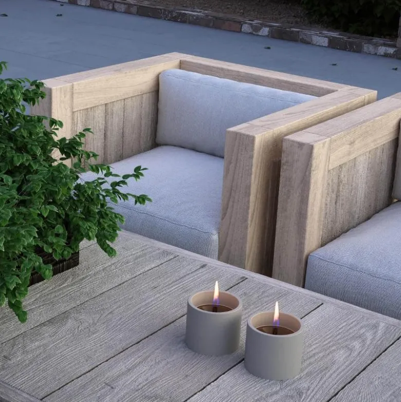 Breeze lykt 8 cm 2 stk grå