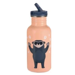 Brillebjørn stålflaske 500 ml lys korall