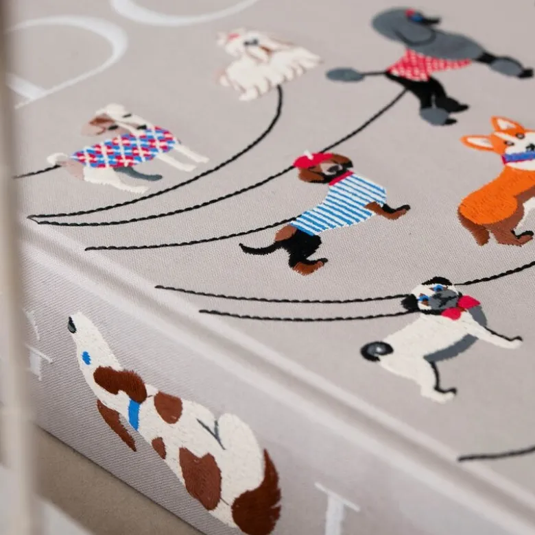 Brodert fotoalbum 33x27 cm Hund beige/multi