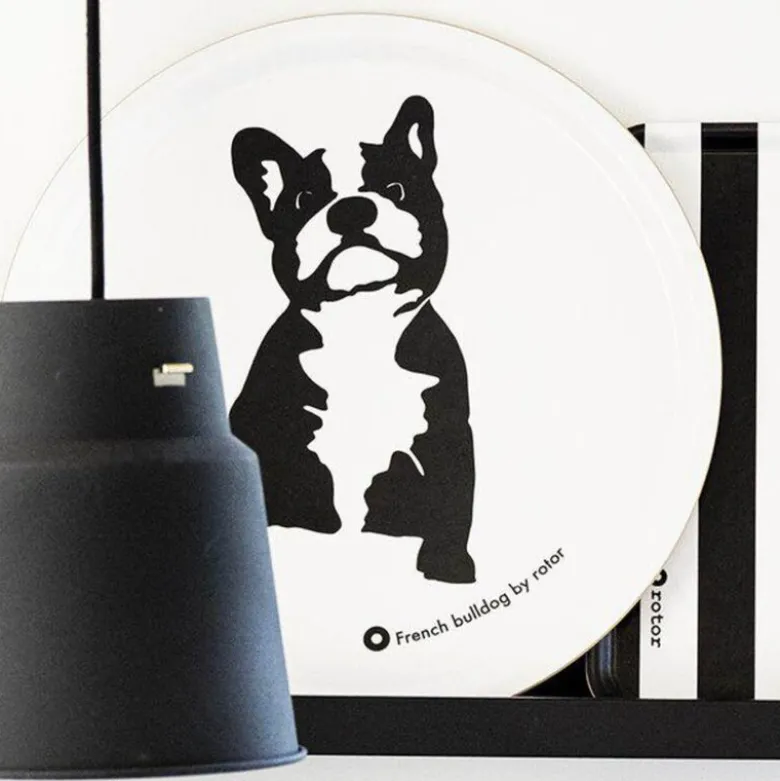 Buster serveringsbrett 38x38 cm hvit/svart