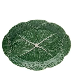 Cabbage serveringsfat 43x32 cm kålblad grønn