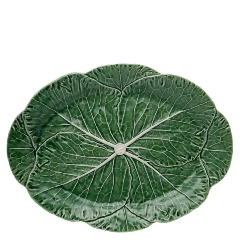 Cabbage serveringsfat 43x32 cm kålblad grønn