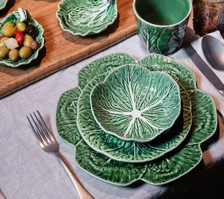 Cabbage skål kålblad 17,5 cm grønn