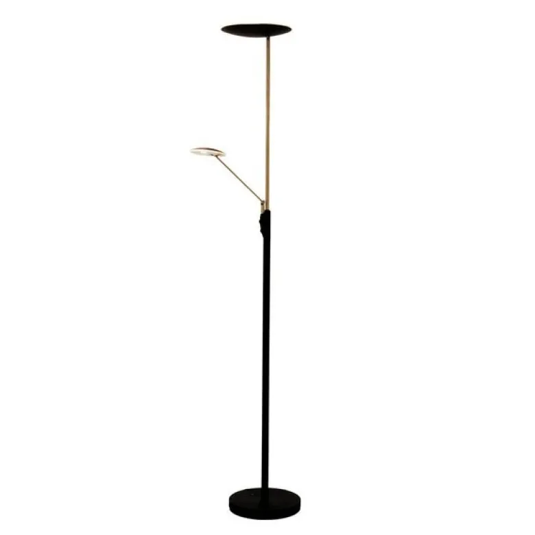 Cadiz uplight gulvlampe 186 cm svart/matt messing