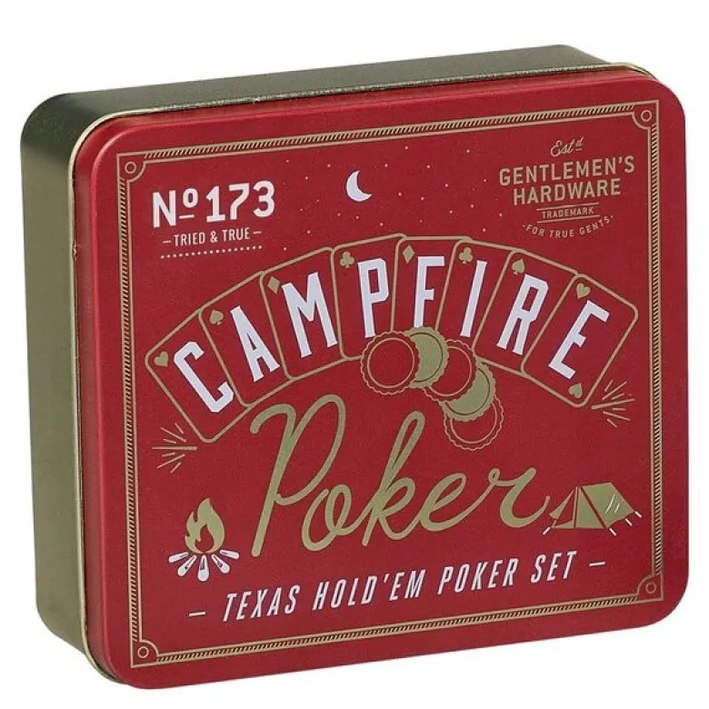Campfire pokersett i etui rød