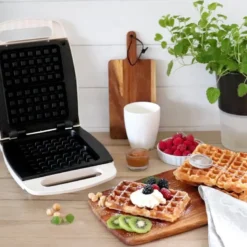 Classic belgisk vaffeljern keramisk 1000W hvit