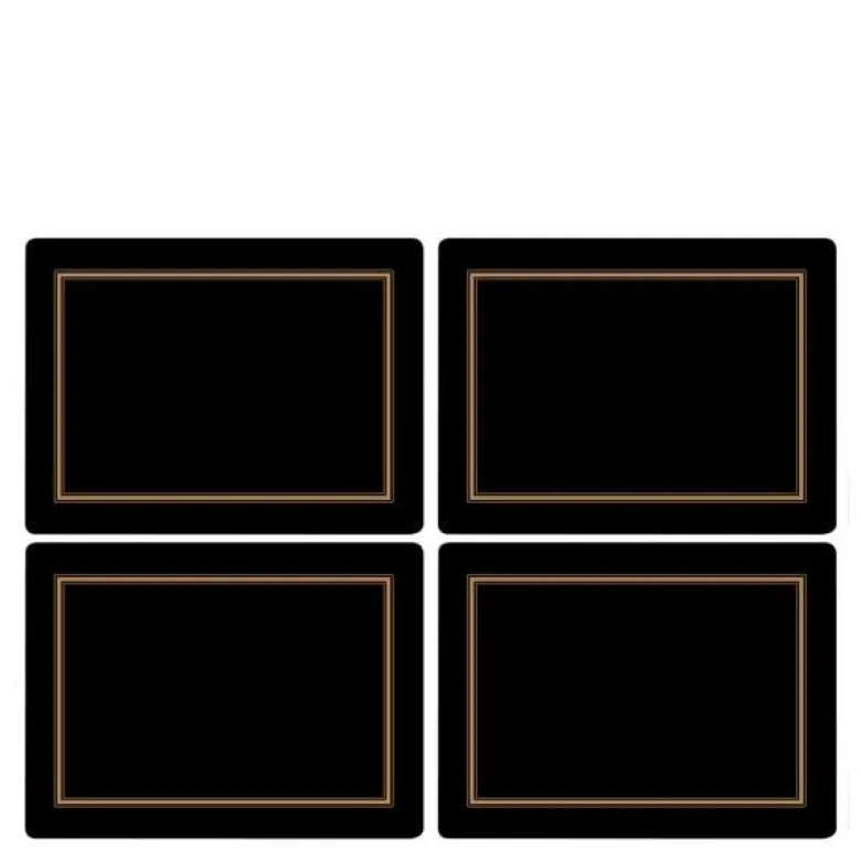 Classic bordbrikke 40x30 cm 4 stk svart