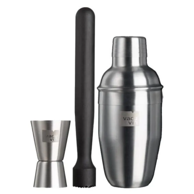 Cocktailsett Basic sølv/svart