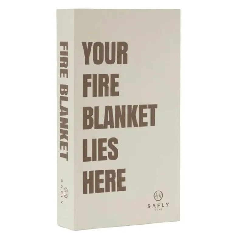 Coffee Table Book med brannteppe 16x28 cm kremhvit