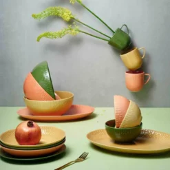 Confetti pastatallerken 23 cm mustard