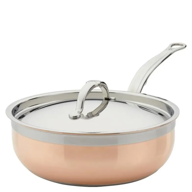 Copperbond traktørpanne med lokk 24cm 3,7L kobber