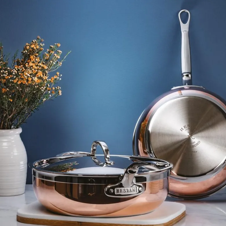 Copperbond traktørpanne med lokk 24cm 3,7L kobber