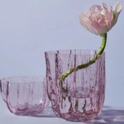 Crackle lyslykt 5,8 cm rosa