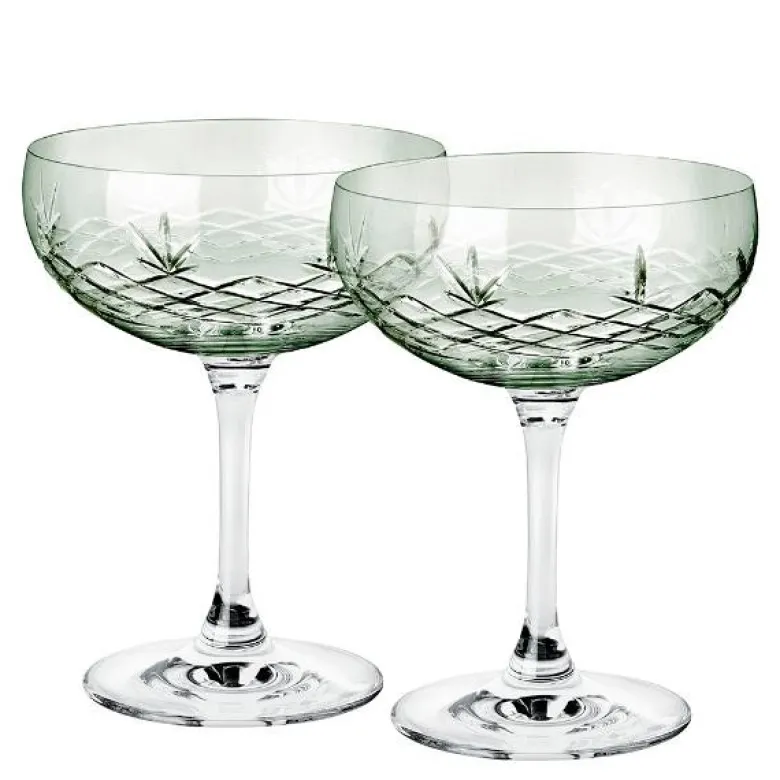 Crispy Gatsby champagneskål 30 cl 2 stk emerald
