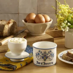Crock Art Nouveau smørklokke blå