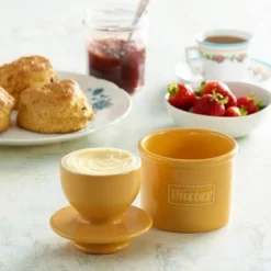 Crock Retro Café smørklokke gul