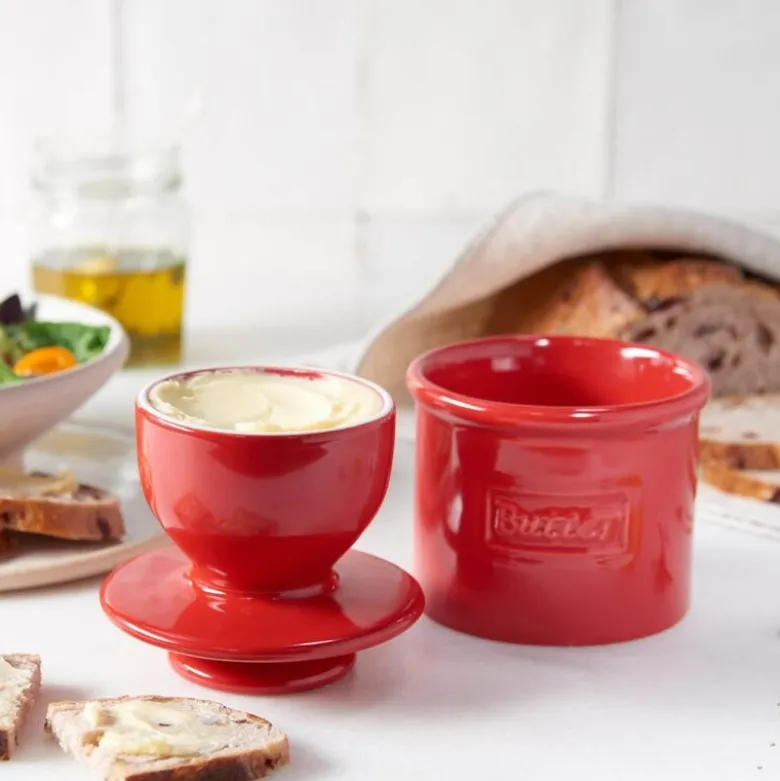Crock Retro Café smørklokke rød