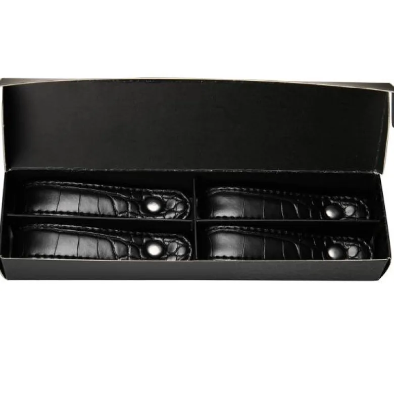 Croco serviettring 4 stk svart