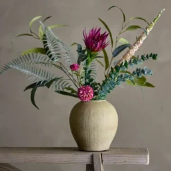 Crown bukett kunstig 30x80 cm røde blomster