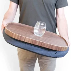 Curveline knebrett anti-slip 47x34 cm valnøtt/grå