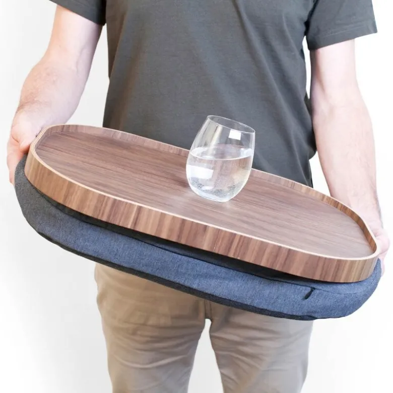 Curveline knebrett anti-slip 47x34 cm valnøtt/grå
